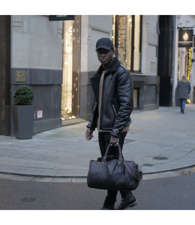 leren weekendtas Liam bruin