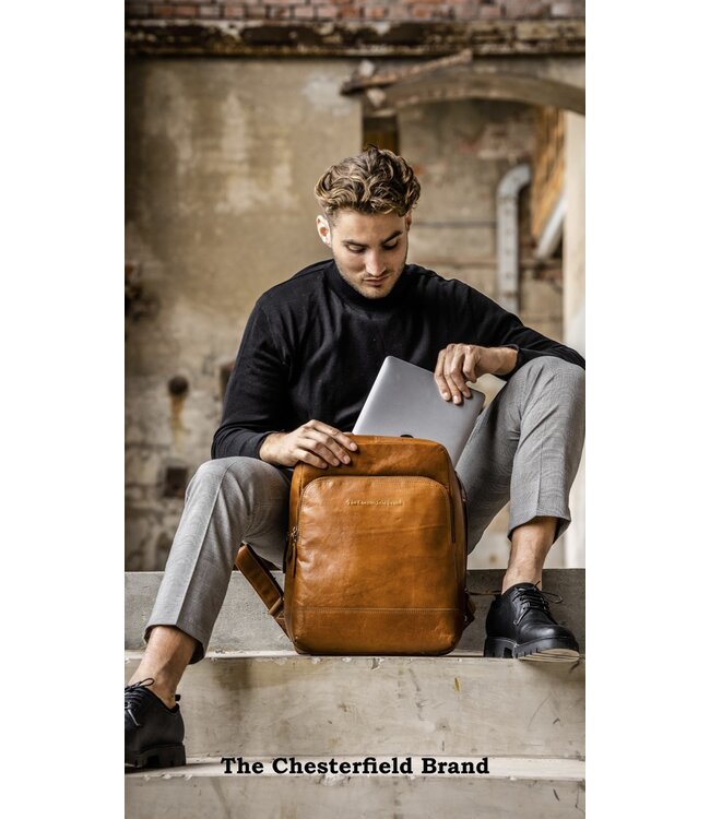 leren rugzak Mack cognac