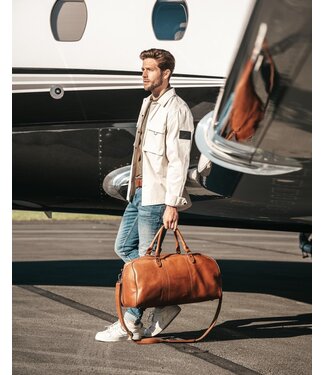 Chesterfield leren weekendtas William cognac
