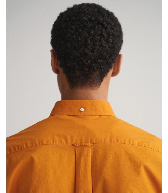 regular fit poplin overhemd mosterd