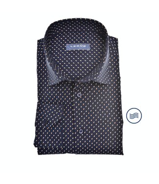 Ledûb modern fit overhemd marine print