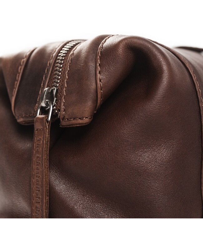 leren toilettas Vince bruin