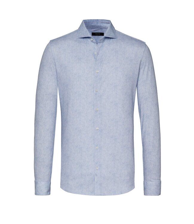 jersey overhemd lichtblauw streep