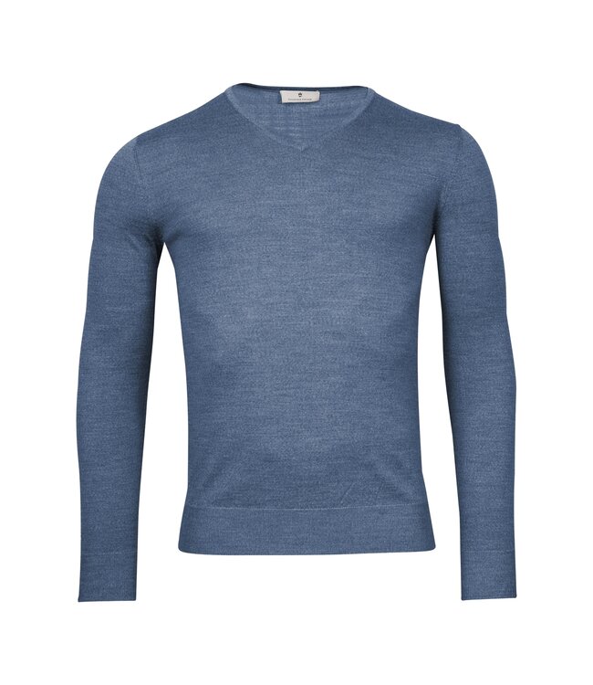 v-hals pullover jeansblauw
