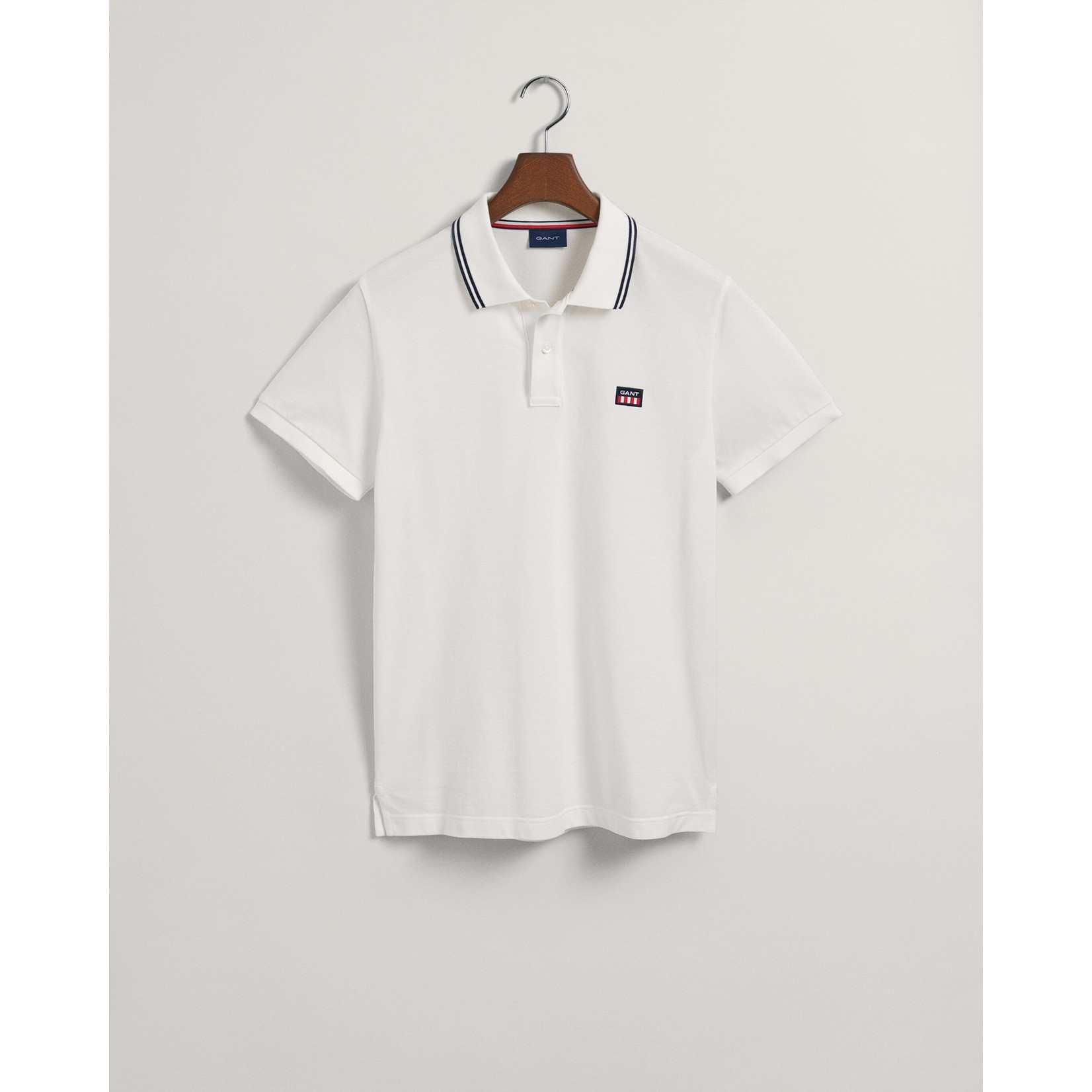 GANT polo met contrasterende kraag wit