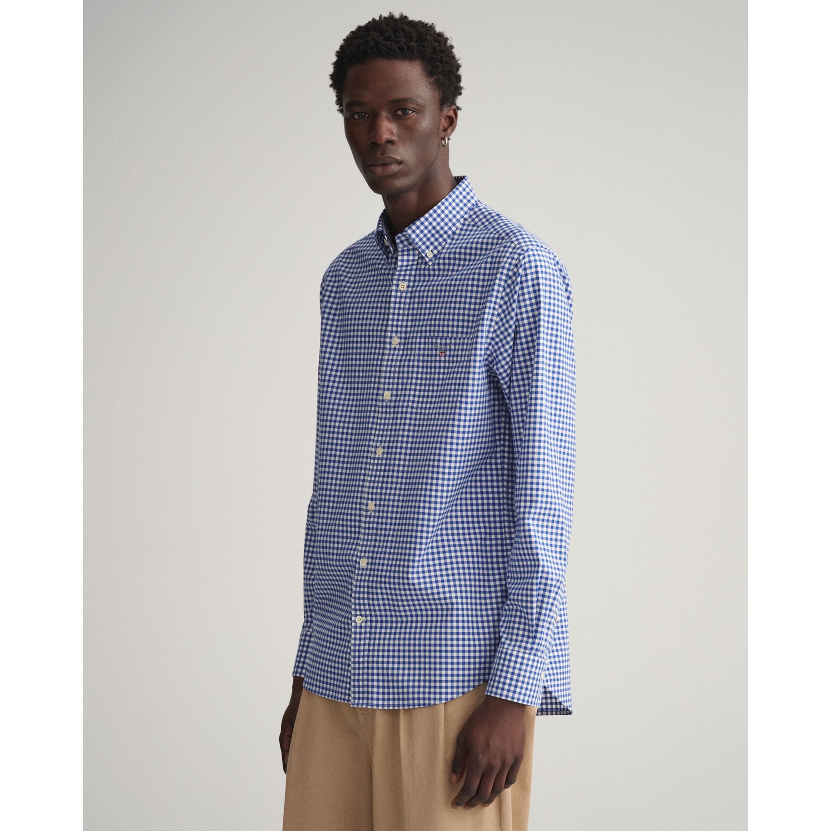 GANT regular fit poplin overhemd Gingham marine