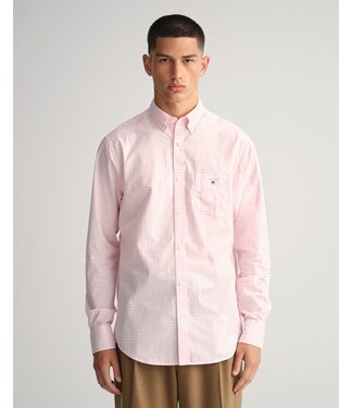 GANT regular fit poplin overhemd Gingham roze ruitje