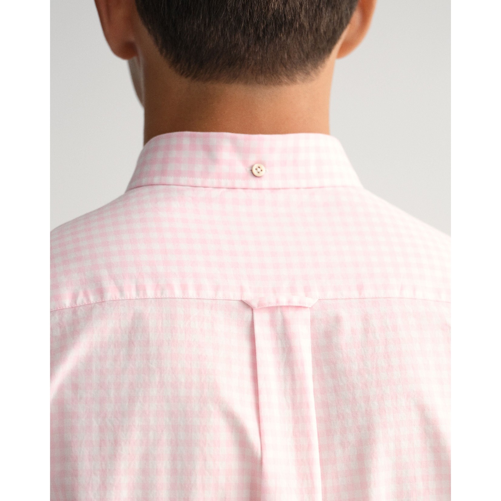 GANT regular fit poplin overhemd Gingham roze ruitje