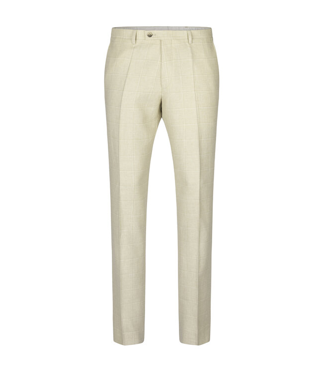 3-delig slim fit zomerpak beige ruit