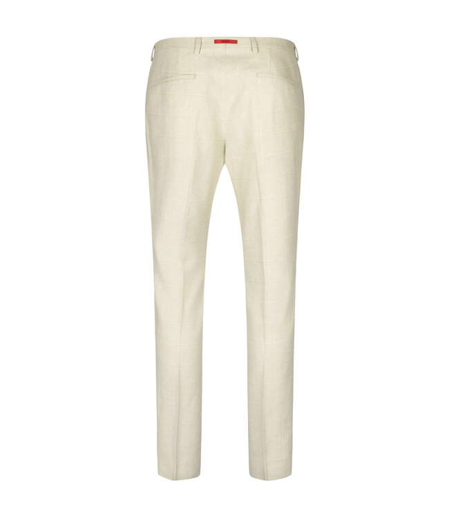 3-delig slim fit zomerpak beige ruit