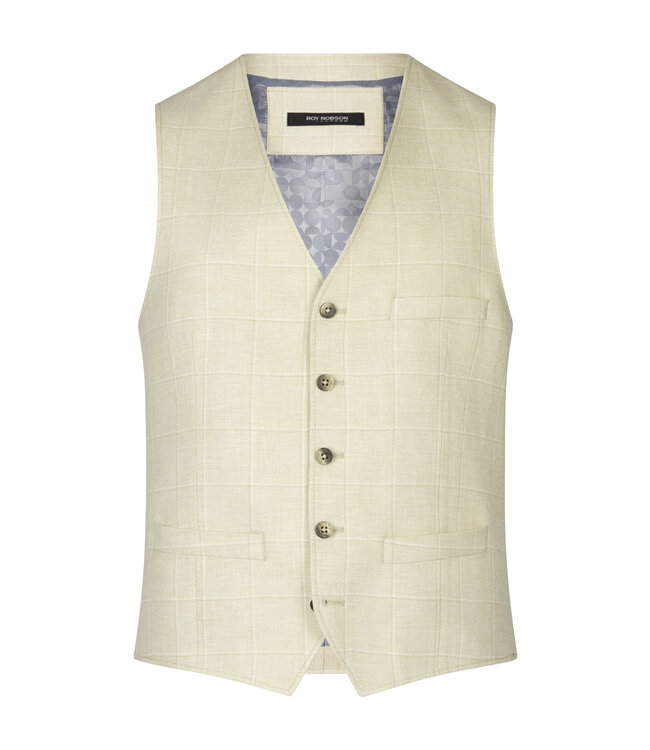 3-delig slim fit zomerpak beige ruit