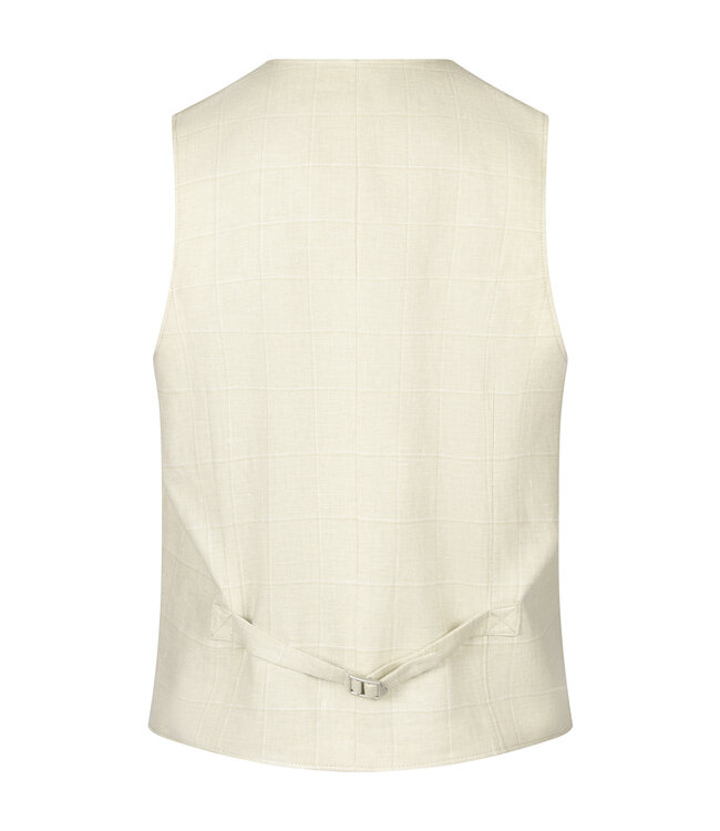 3-delig slim fit zomerpak beige ruit