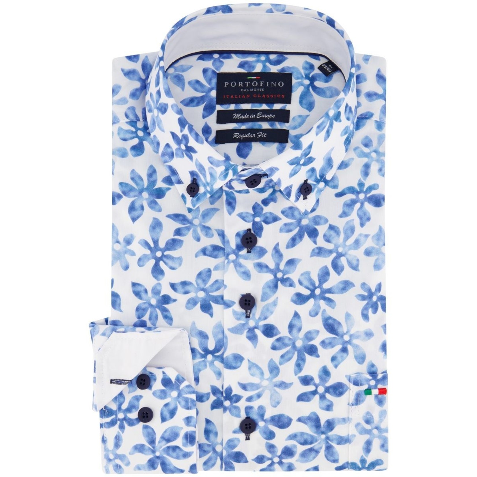 Portofino regular fit overhemd bloem print