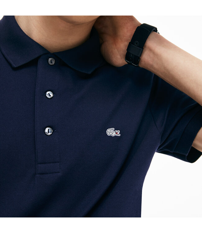 stretch polo korte mouw marine