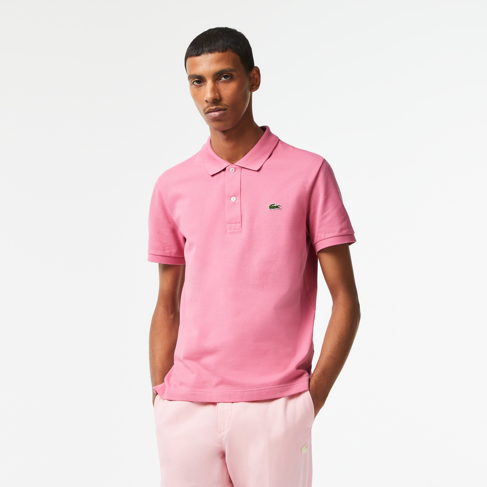 Lacoste korte mouw polo roze