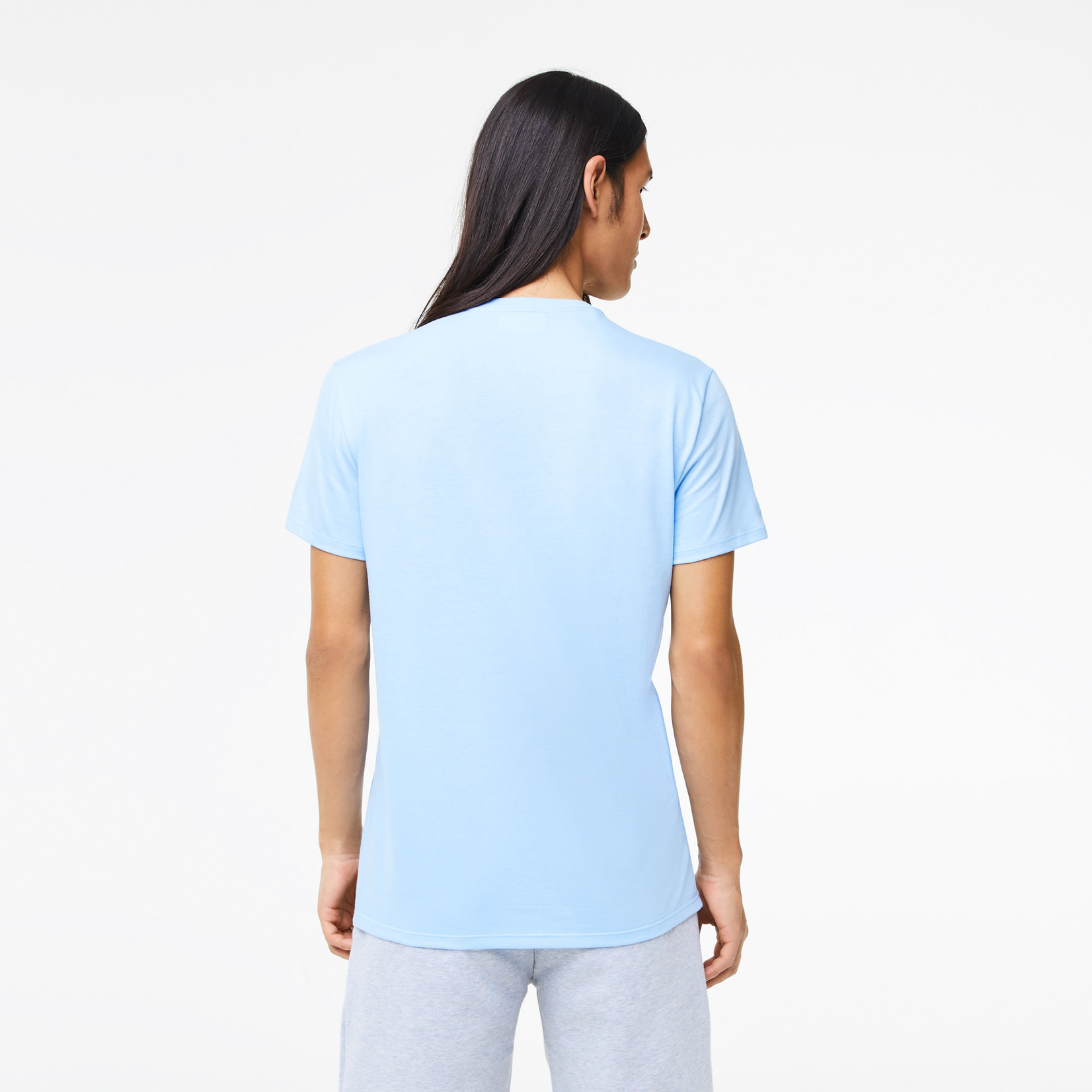 Lacoste ronde hals katoenjersey t-shirt lichtblauw