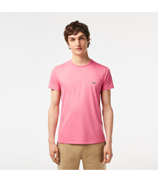 Lacoste ronde hals katoenjersey t-shirt roze