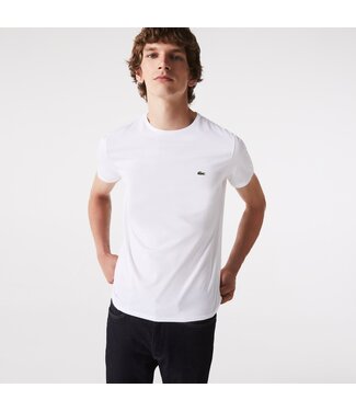 Lacoste ronde hals katoenjersey t-shirt wit