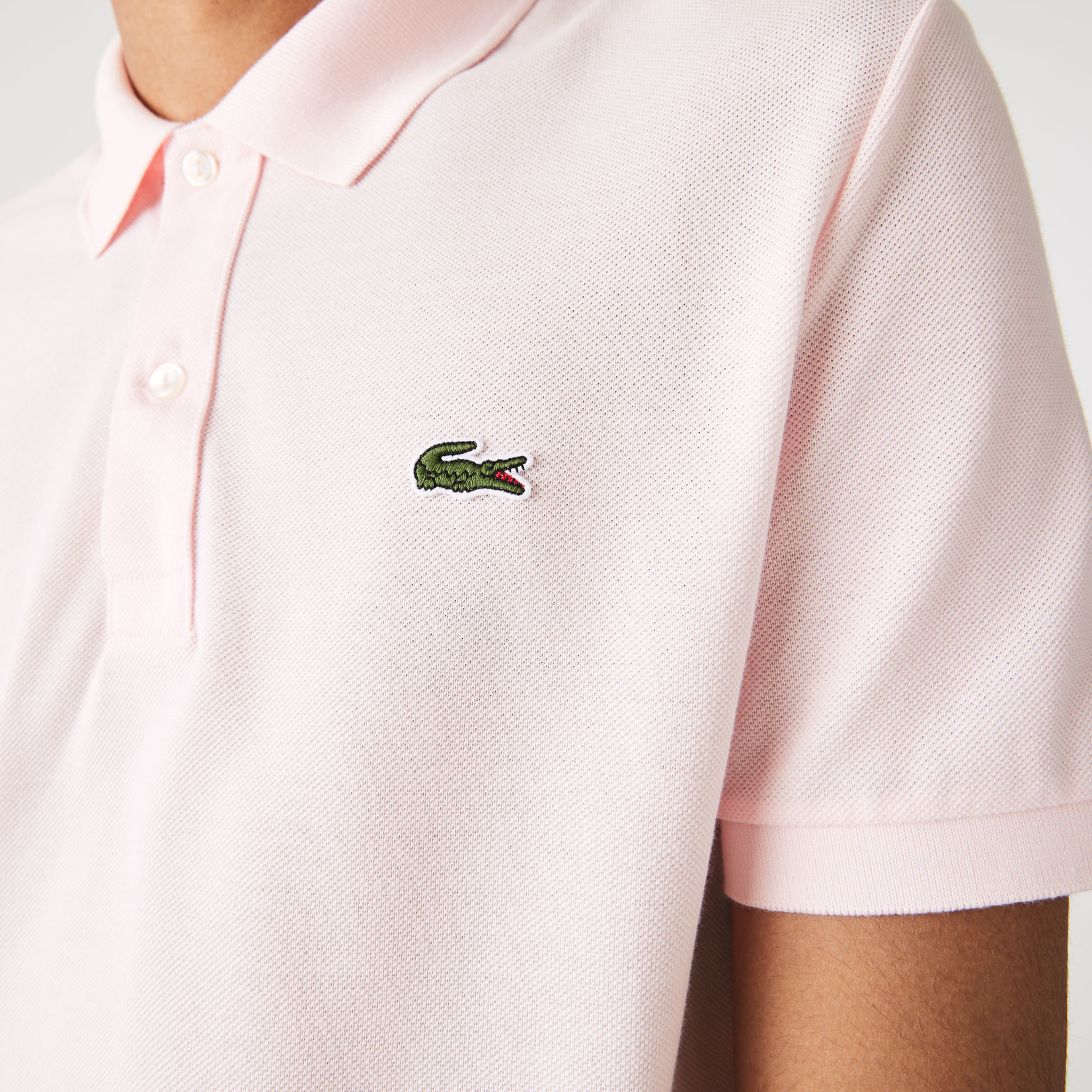 Lacoste korte mouw polo lichtroze