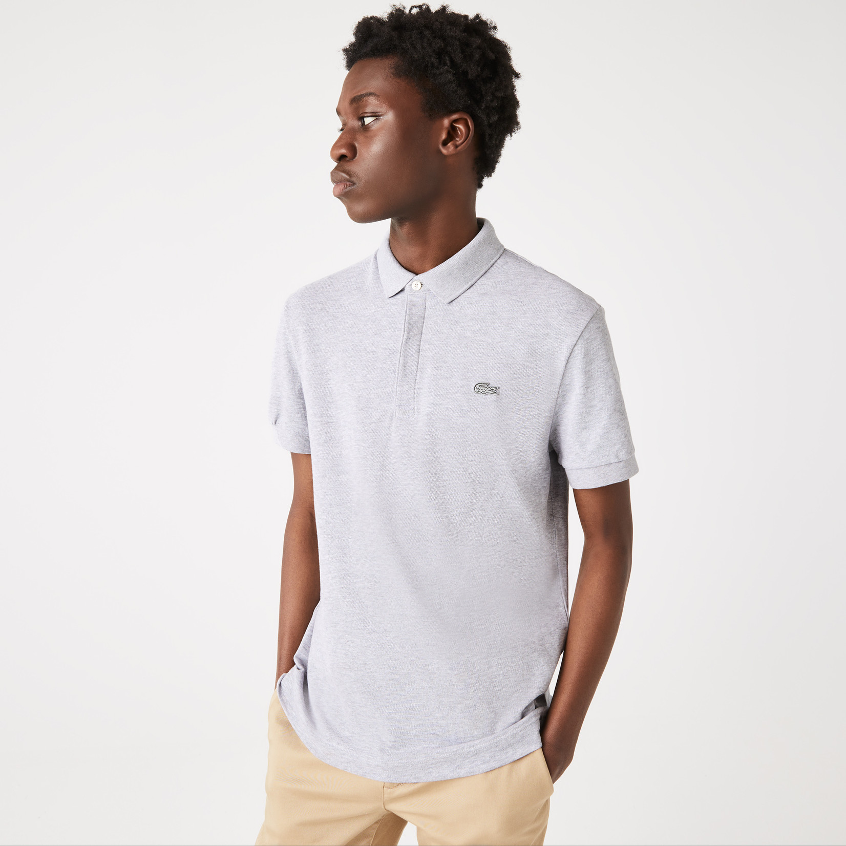 Lacoste Smart Paris polo korte mouw lichtgrijs