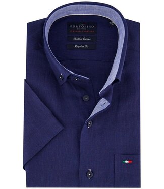 Portofino regular fit korte mouw overhemd marine
