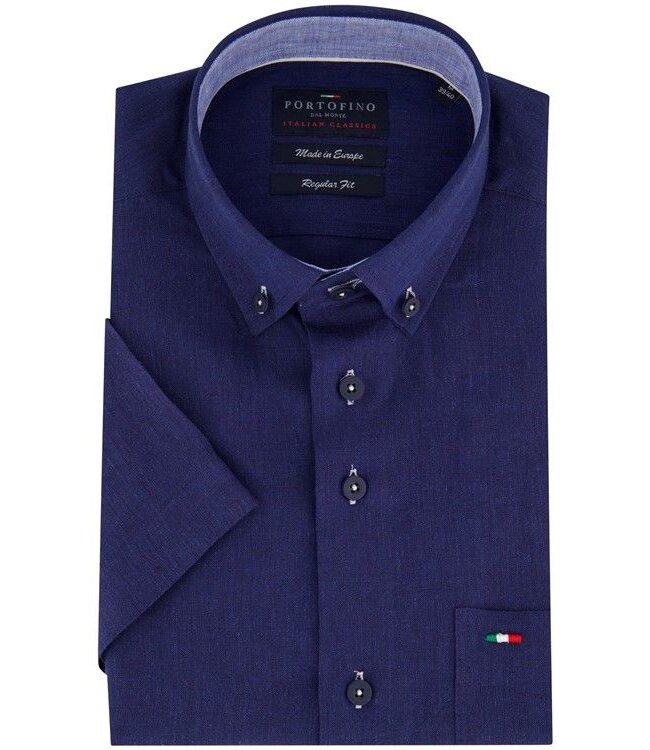 regular fit korte mouw overhemd marine