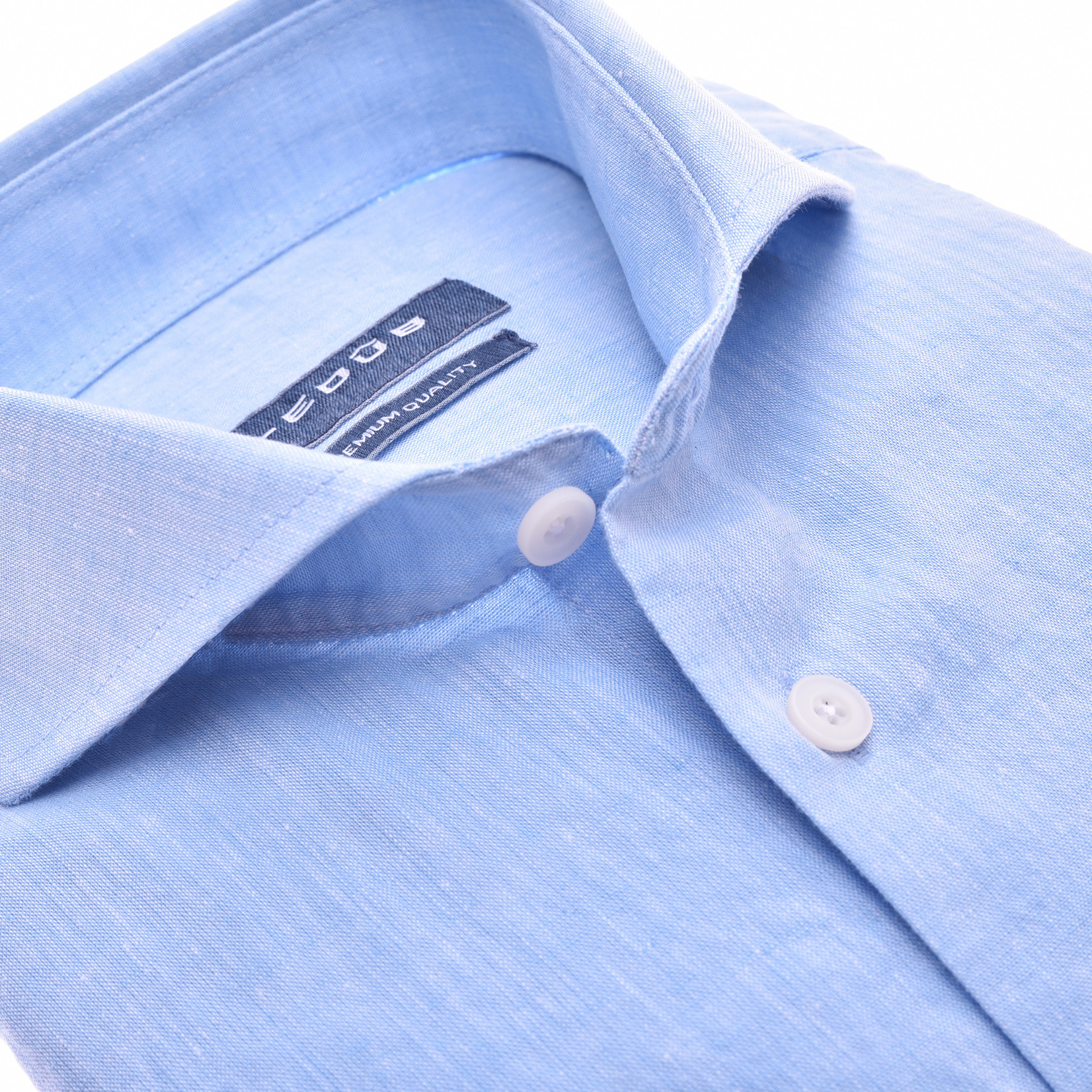 Ledûb modern fit linnen overhemd lichtblauw