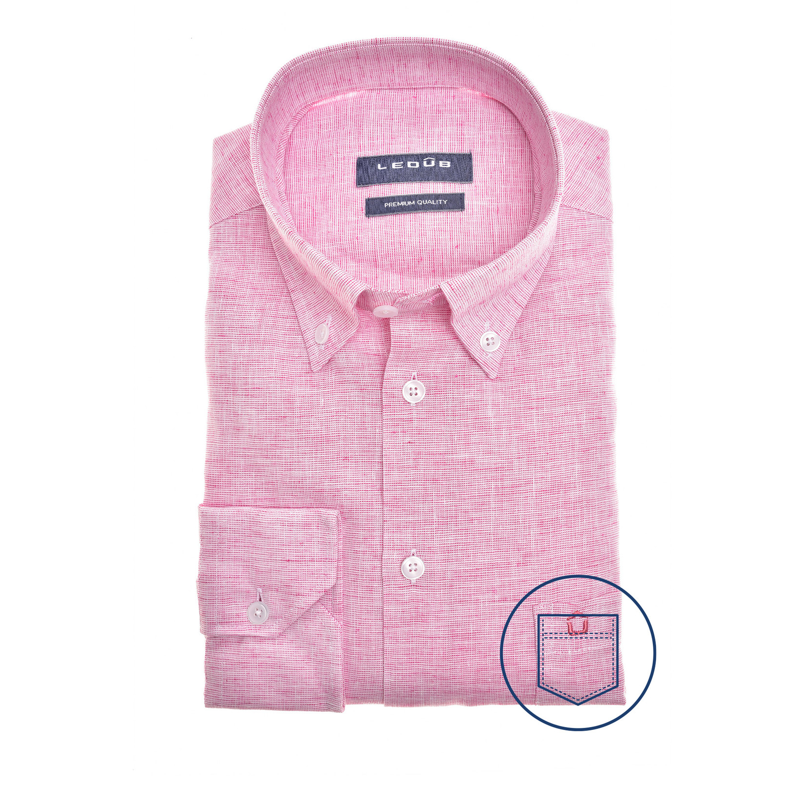 Ledûb modern fit overhemd roze