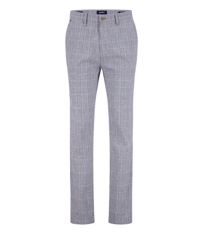 Tyrrell tapered fit zomer chino blauw ruit