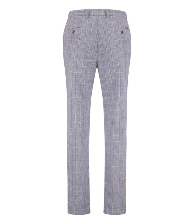 Tyrrell tapered fit zomer chino blauw ruit