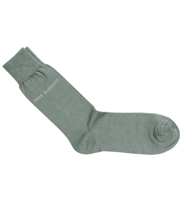 Just Married sokken sage groen