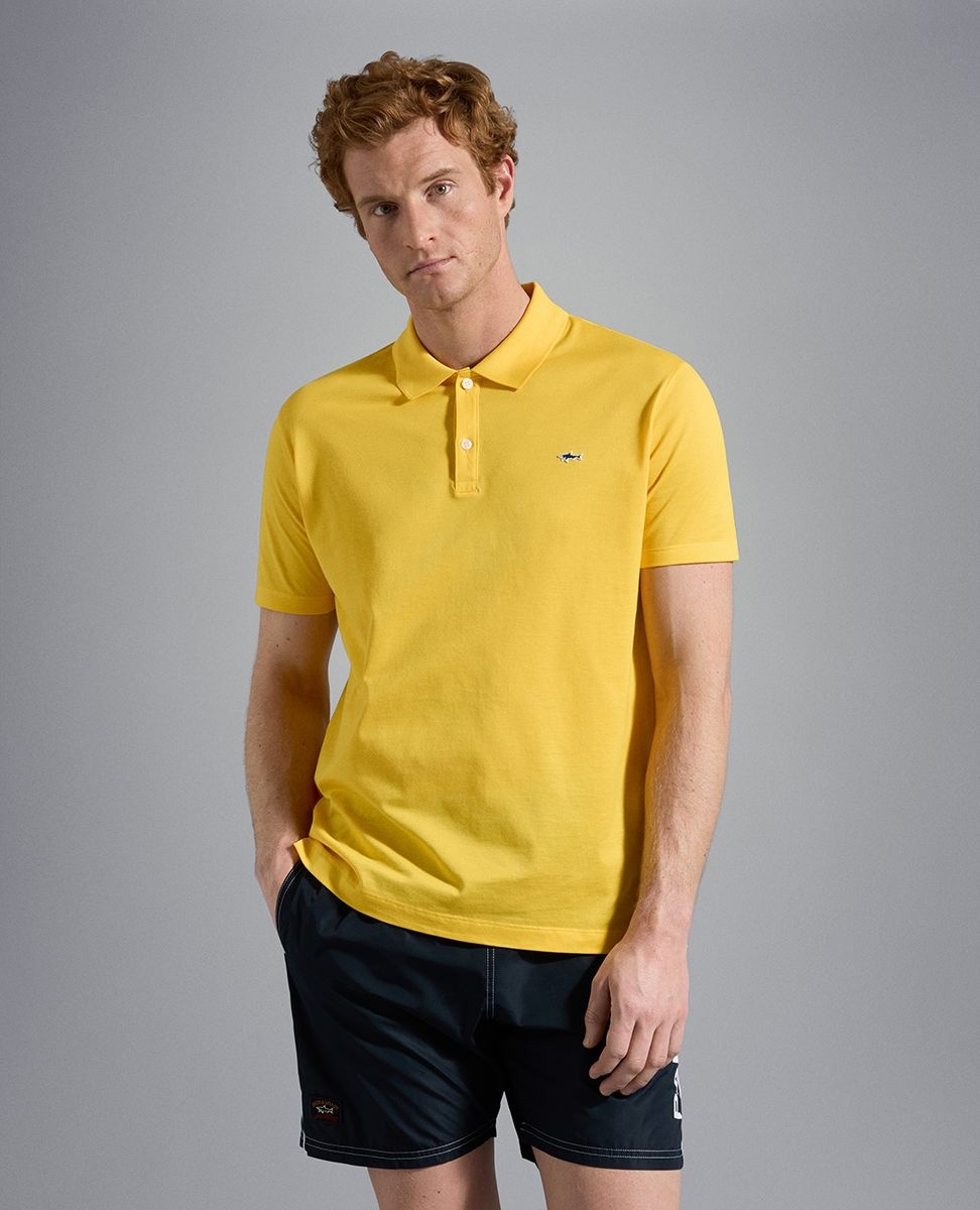 Paul Shark basic korte mouw polo geel C0P1013 458