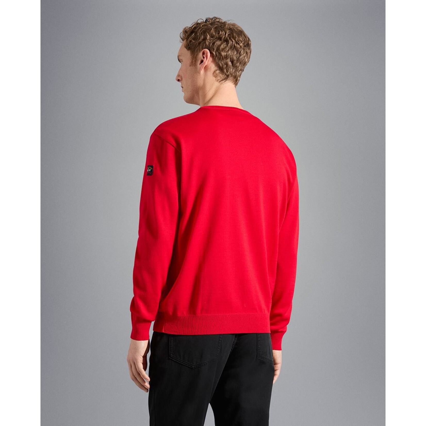 Paul & Shark basic ronde hals trui merino wol rood