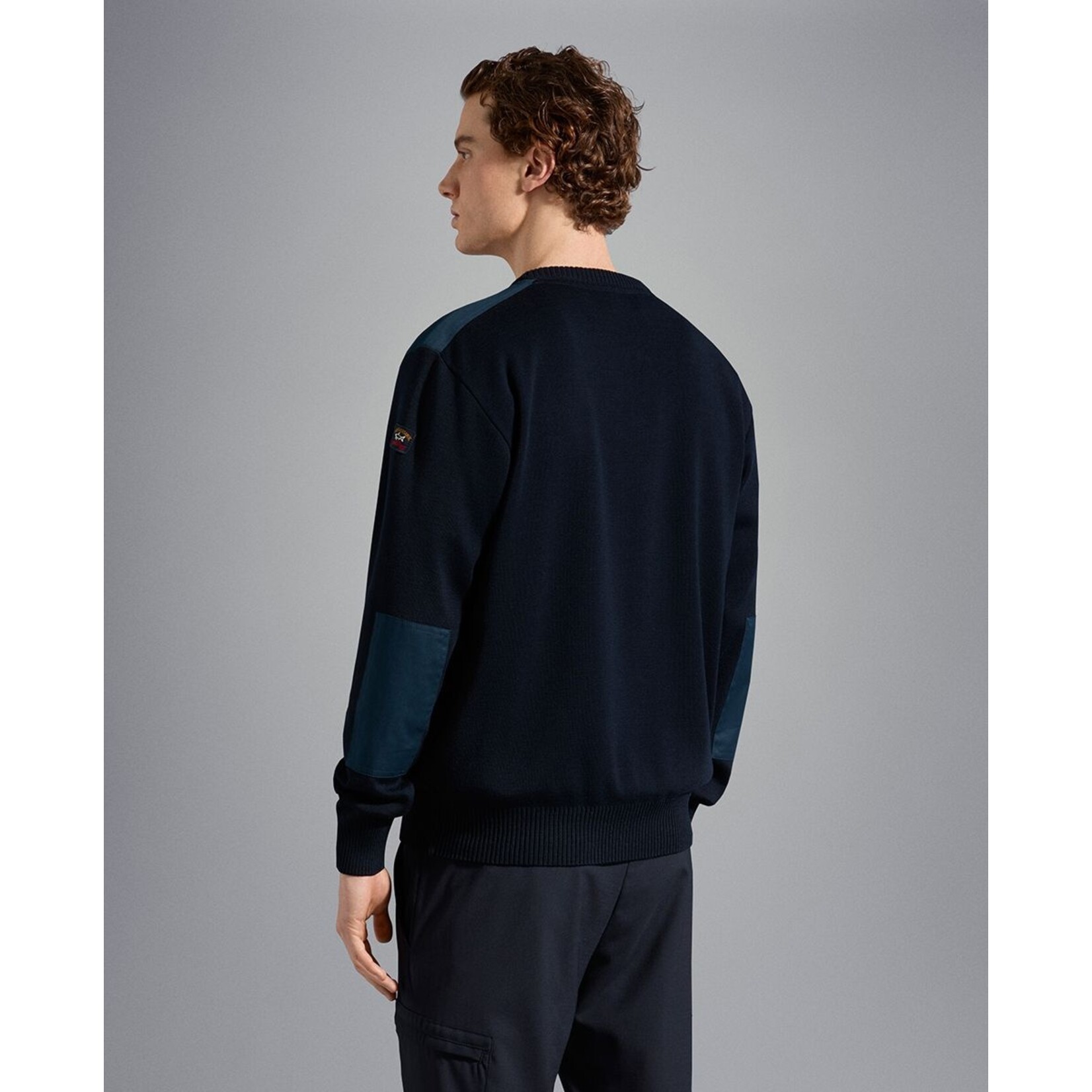 Paul & Shark basic ronde hals trui merino wol marine