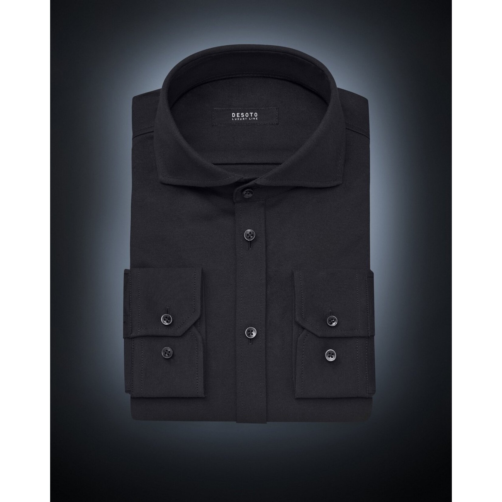 Desoto Luxury jersey overhemd zwart