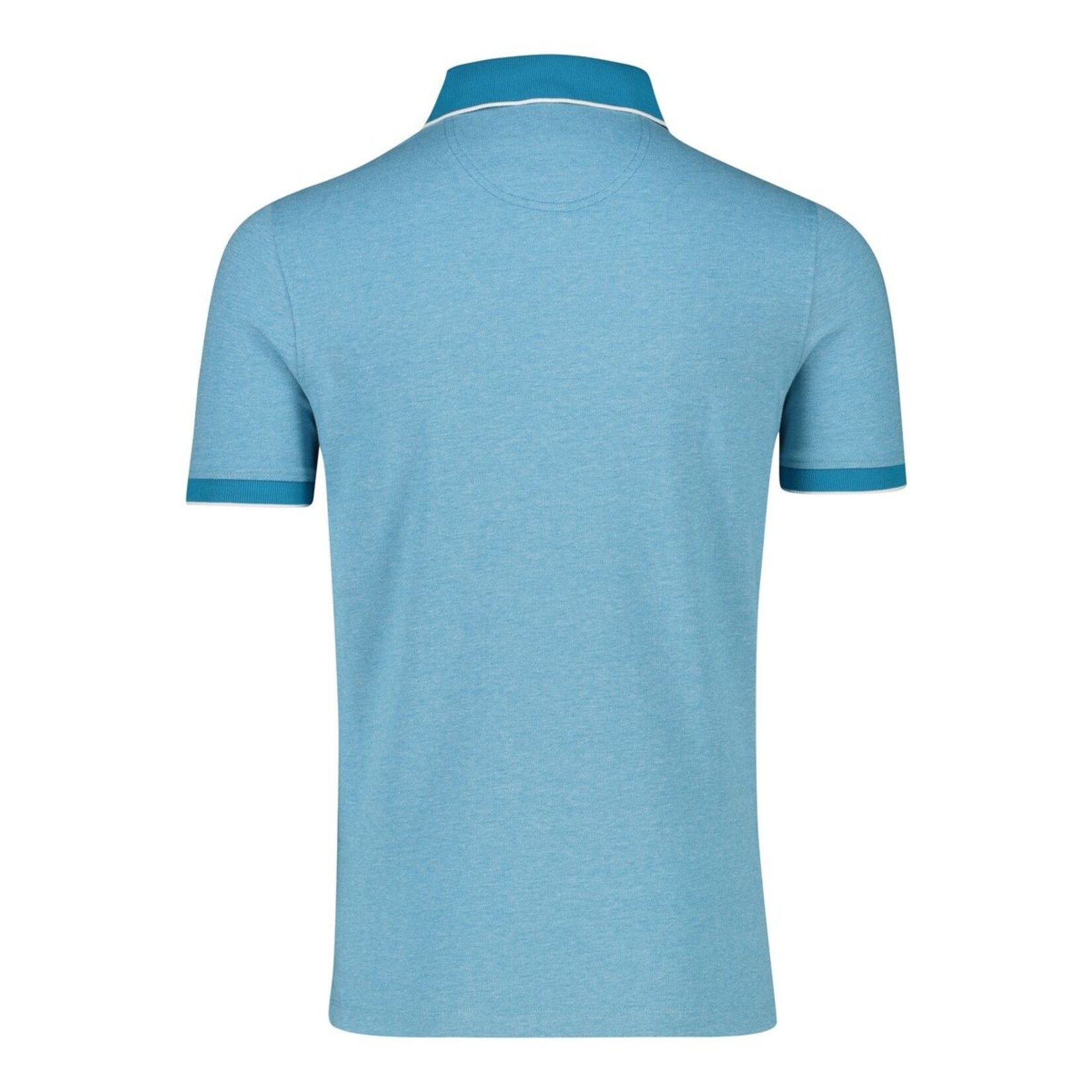 Portofino korte mouw polo met bies aqua