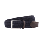 Athison Rayon gevlochten stretch riem marine