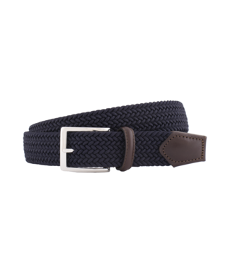 Athison Rayon gevlochten stretch riem marine