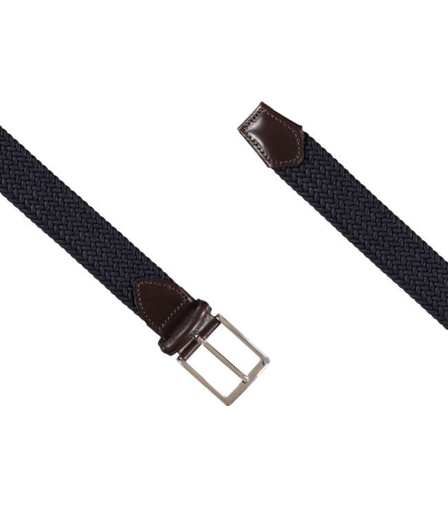 Rayon gevlochten stretch riem marine