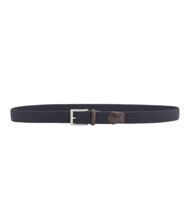 Rayon gevlochten stretch riem marine