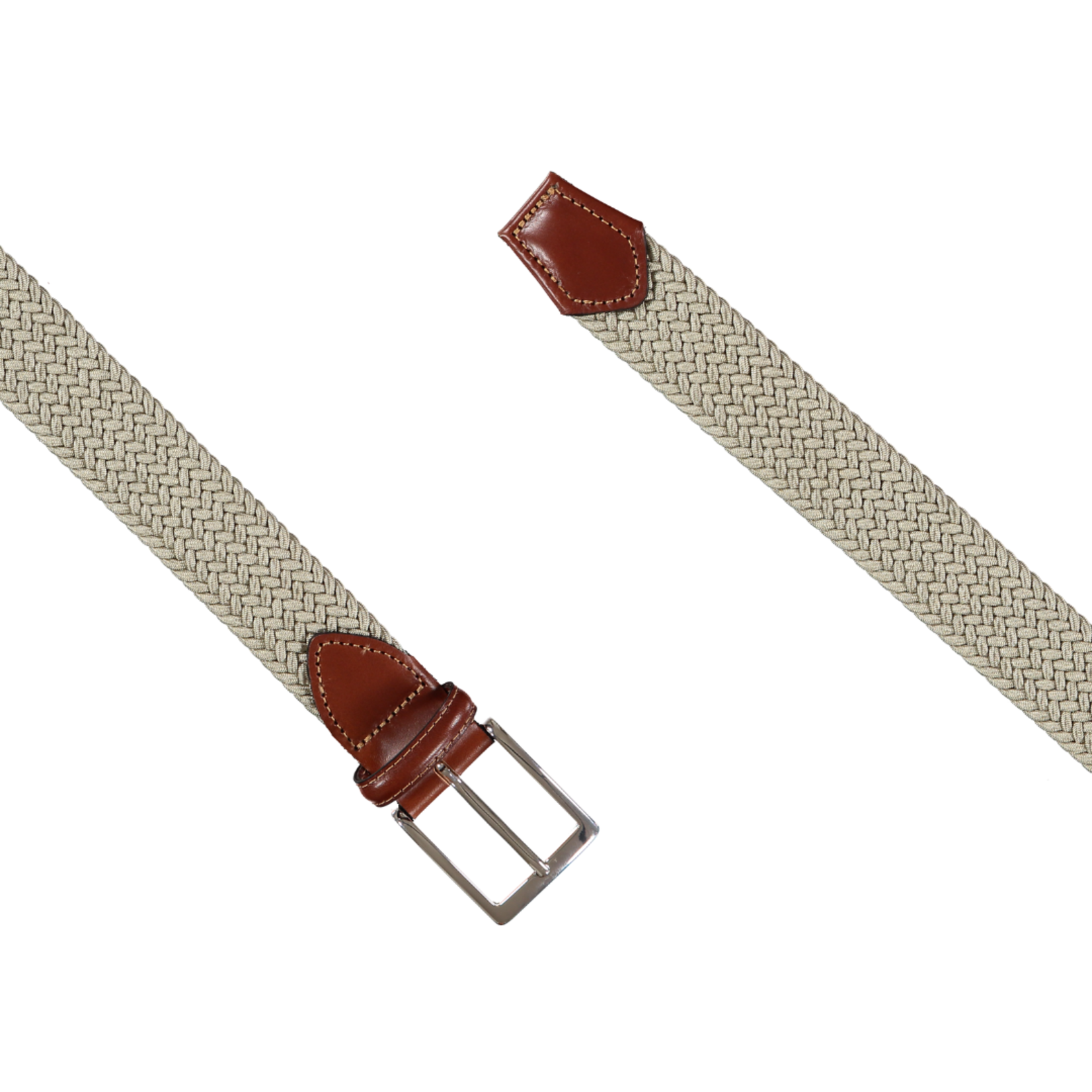 Athison Rayon gevlochten stretch riem beige