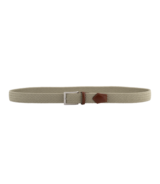 Rayon gevlochten stretch riem beige
