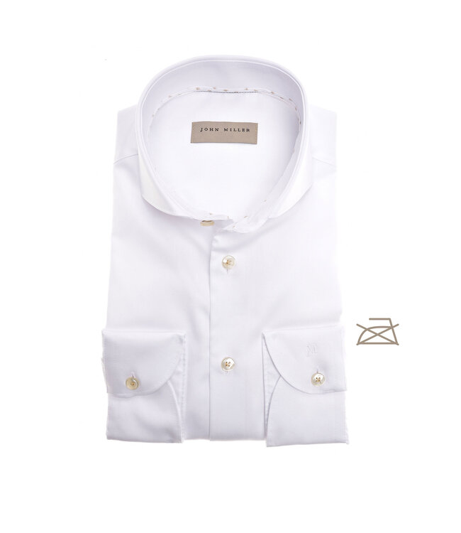 slim fit non iron overhemd wit