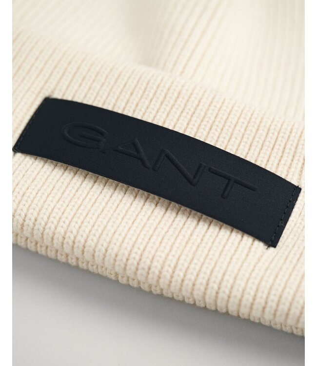 geribde beanie creme