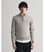 GANT lamswollen zip trui lichtgrijs