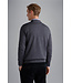 ronde hals trui met ribfluwelen details grijs