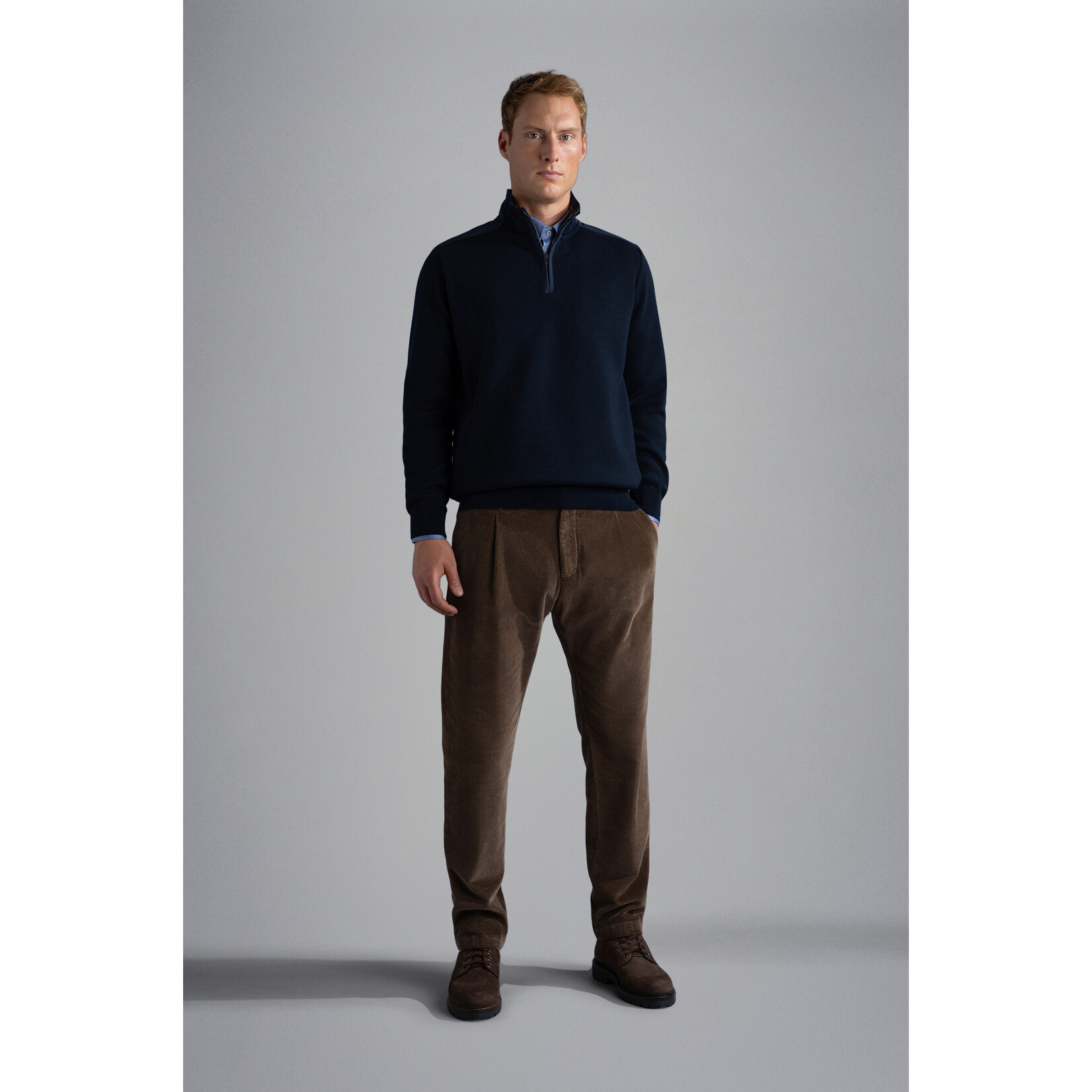 Paul & Shark merino wollen zip trui met Typhoon ® details