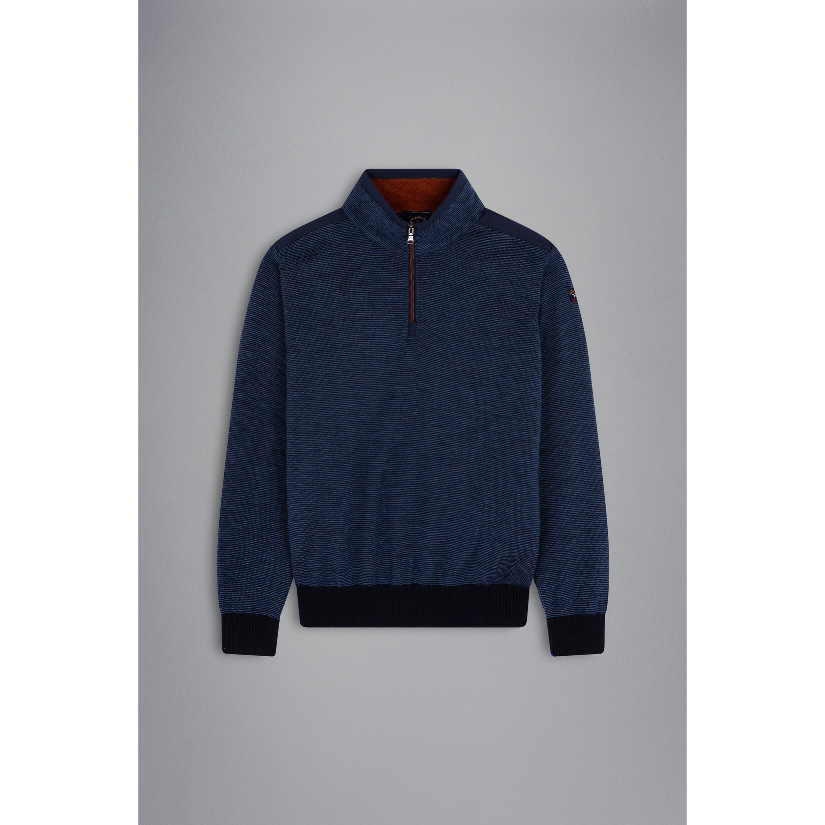 Paul & Shark merino wollen zip trui rafblauw