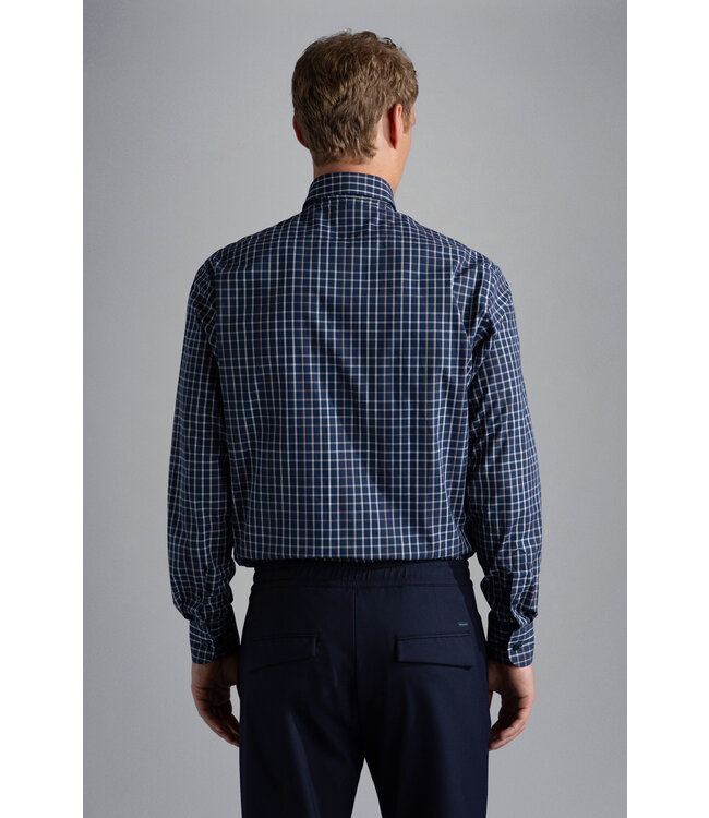 regular fit overhemd marine ruit