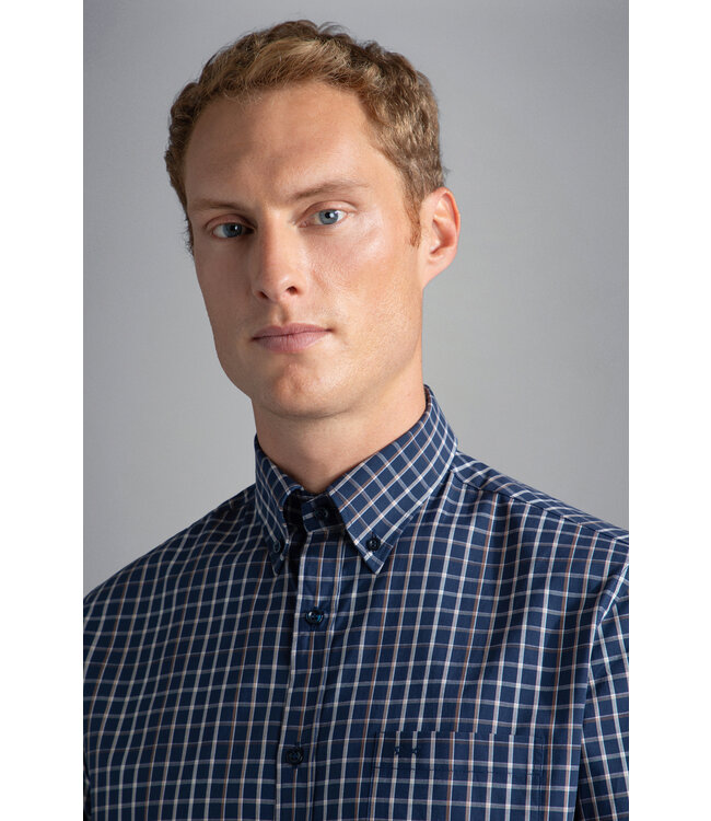 regular fit overhemd marine ruit